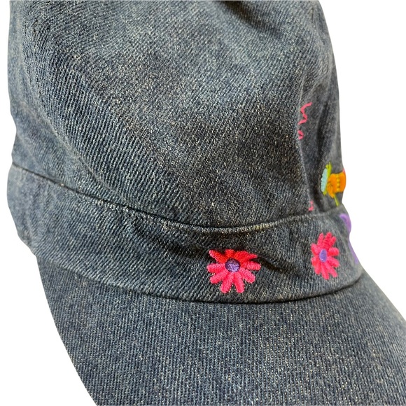 Dora The Explorer Denim Kids Cap Hat Embroidered Jean Floral Nickelodeon Jr OS - Picture 3 of 6